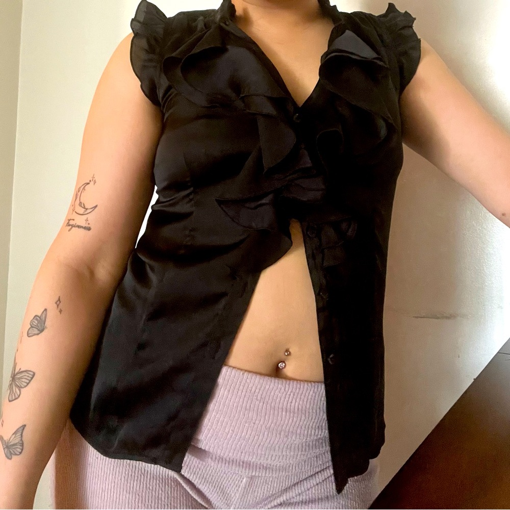 Black TOP PEPLUM - HAUT Noir PEPLUM 25$